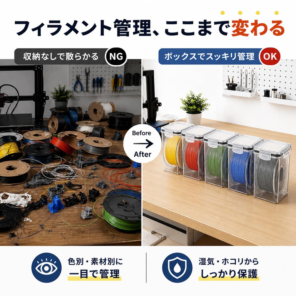 フィラメント収納ボックス 6個セット 3Dプリンター防湿・防塵 - メルカリ