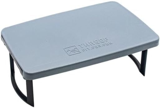 Mini Table Foldable Camping Outdoor [28.4 cm x 17.5 cm x Height 8.8 cm] Foldable, Lightweight, Lightweight Plastic, Refurbished Layout (Blue Gray)