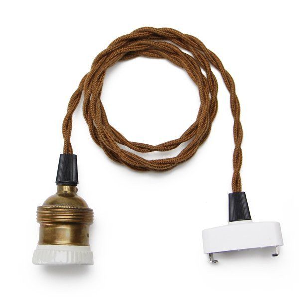 Brown Cord 60cm E26 照明 コード ペンダントライト ランプ レトロ シンプル カフェ シーリング ソケット 引掛シーリング 46494