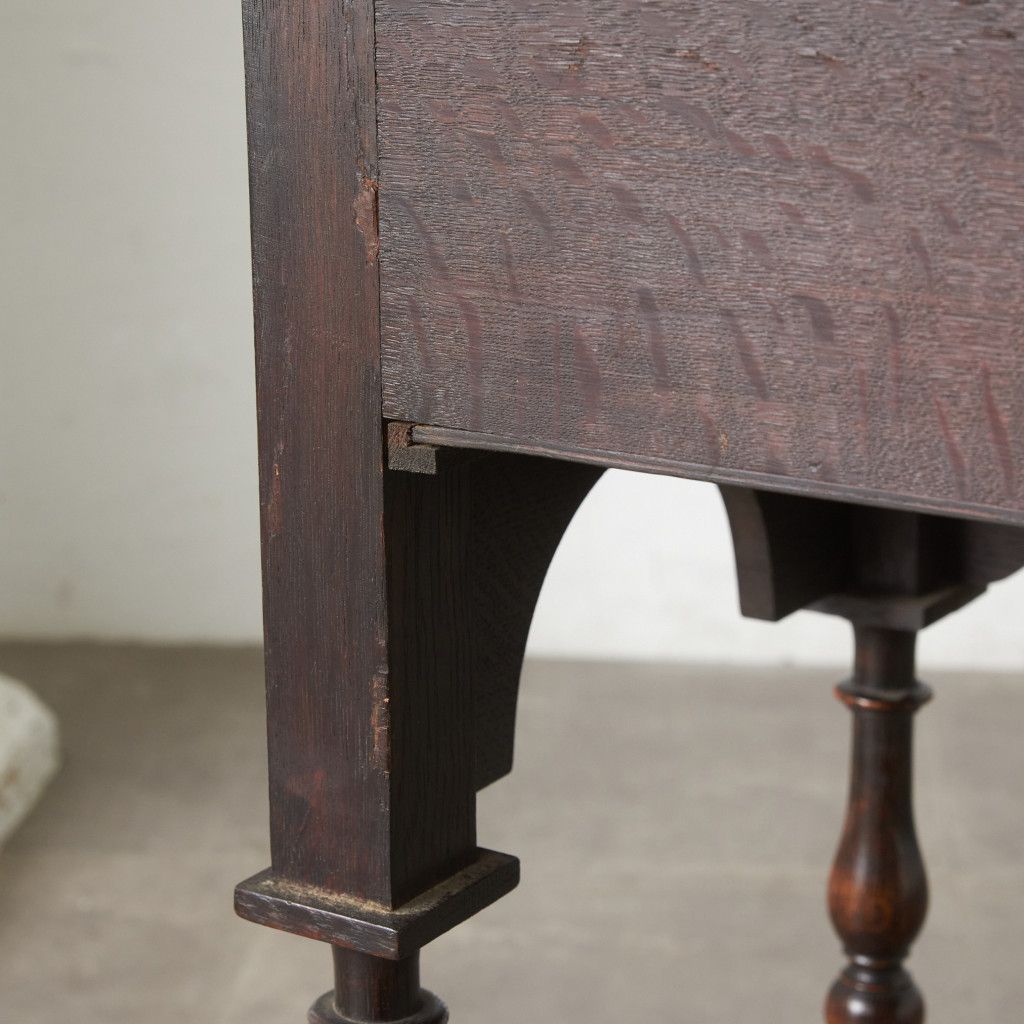 英国 Laidler Robsons Furnishers アンティーク コンソール サイドテーブル オーク 引き出し 飾り台 ウィリアム & メアリー様式 86231