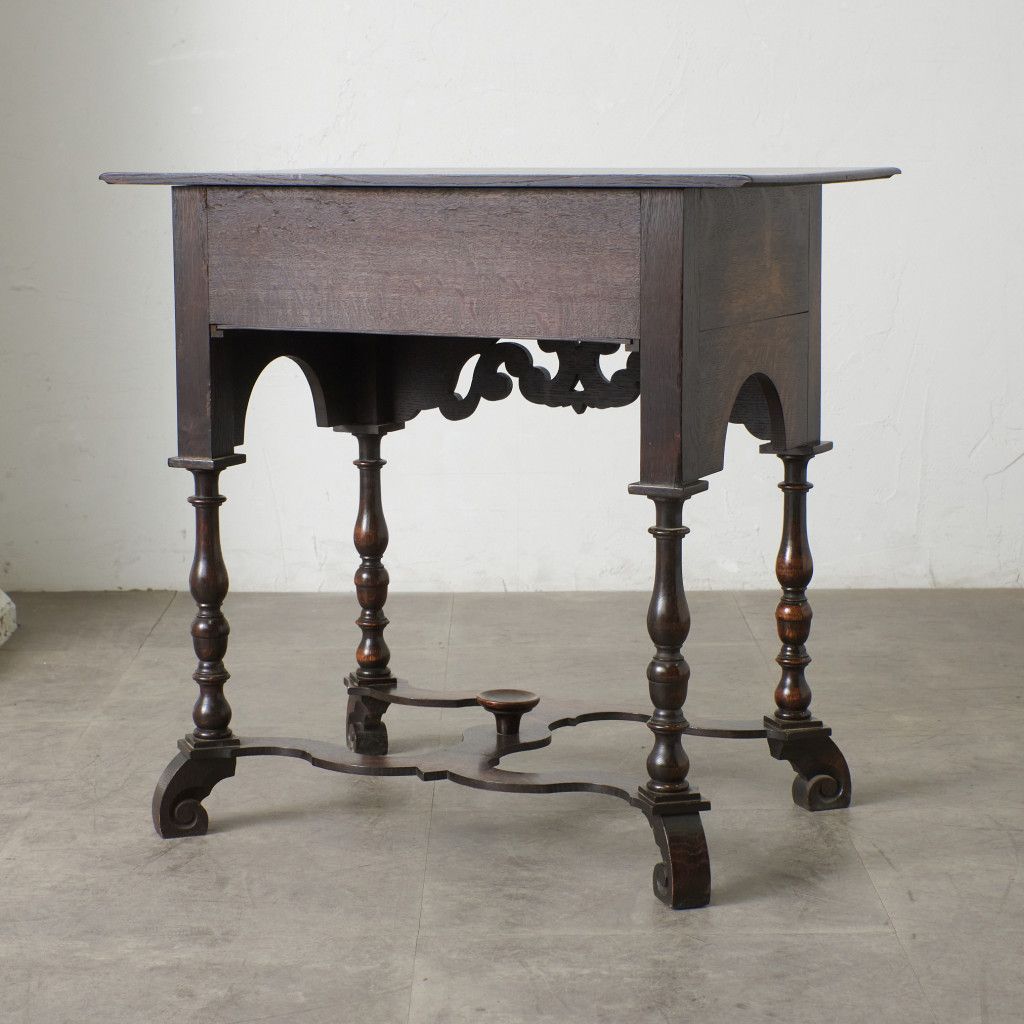 英国 Laidler Robsons Furnishers アンティーク コンソール サイドテーブル オーク 引き出し 飾り台 ウィリアム & メアリー様式 86231