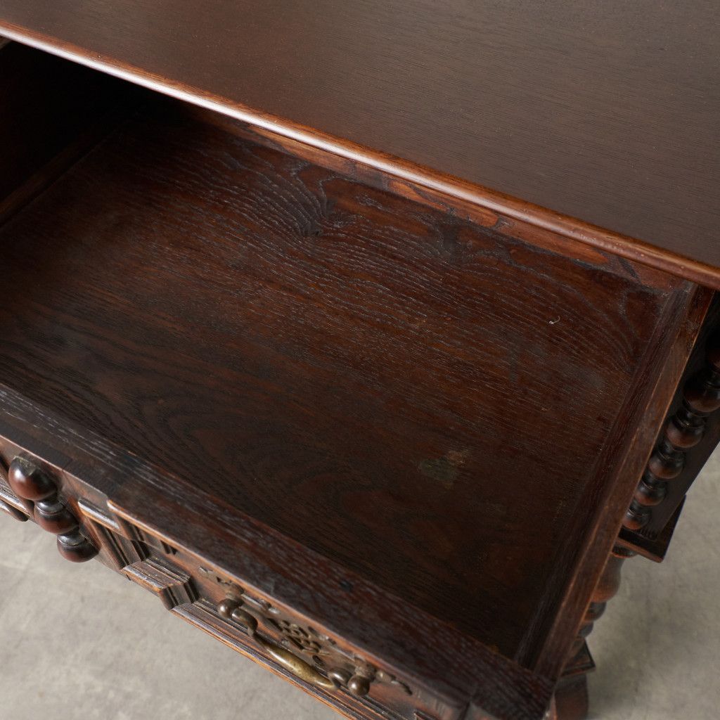英国 Laidler Robsons Furnishers アンティーク コンソール サイドテーブル オーク 引き出し 飾り台 ウィリアム & メアリー様式 86231