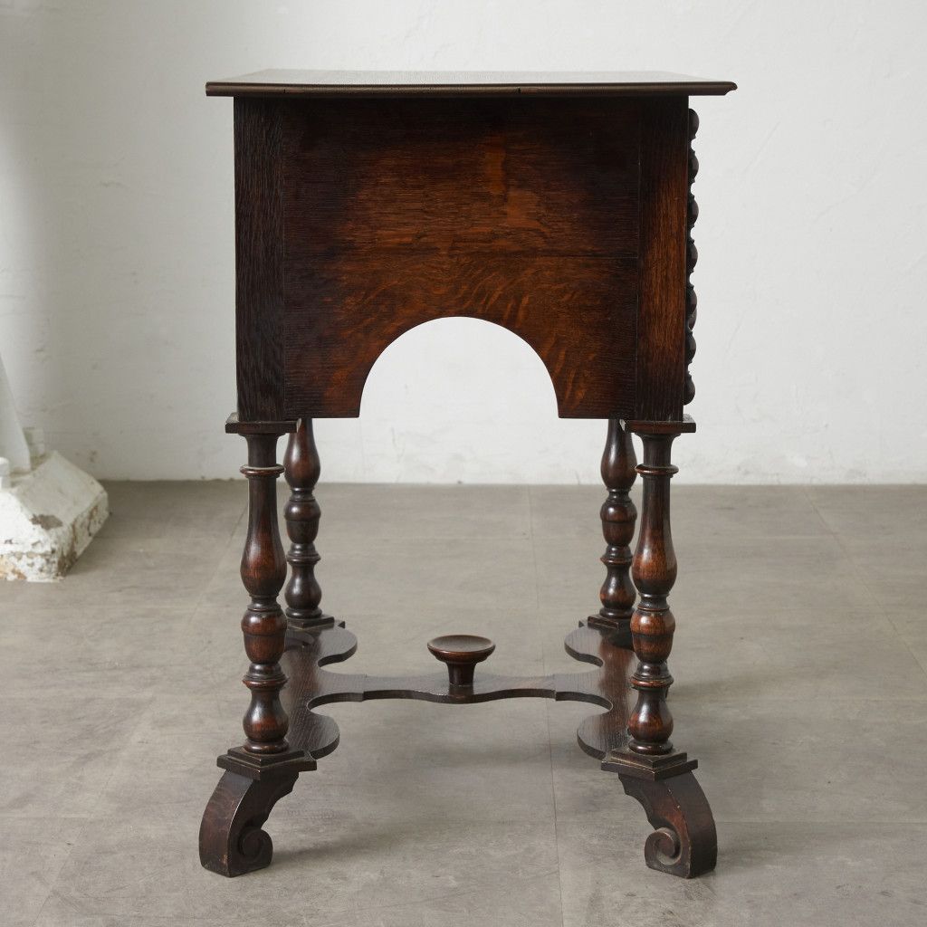 英国 Laidler Robsons Furnishers アンティーク コンソール サイドテーブル オーク 引き出し 飾り台 ウィリアム & メアリー様式 86231