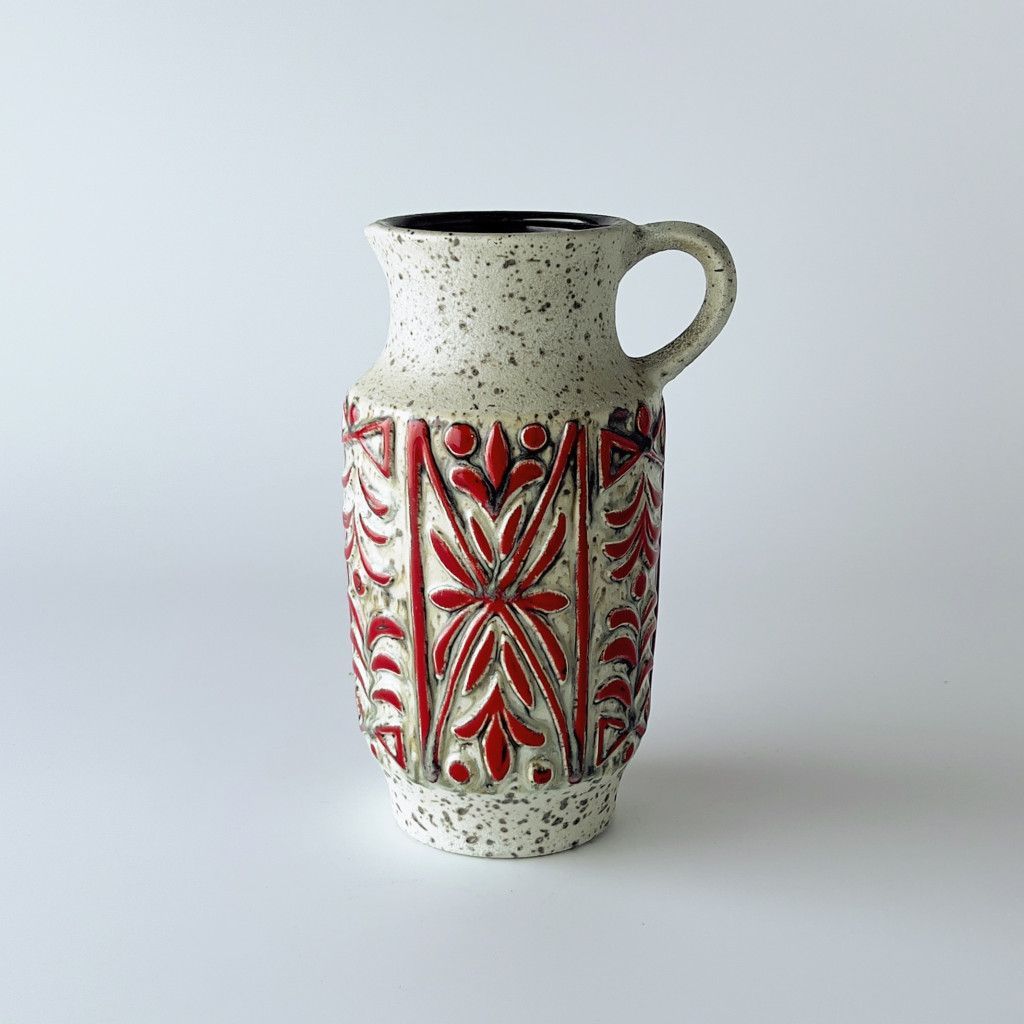 西ドイツ German Art Pottery ヴィンテージ フラワーベース U Keramik 花器 陶器 小物入れ オブジェ Ubelacker アートポタリー 75474