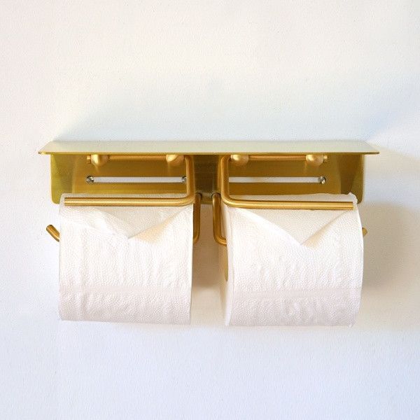 真鍮 ペーパーホルダー put ダブル ヴィンテージ風 ブラス ゴールド トイレットペーパーホルダー DIY レトロ おしゃれ 88337