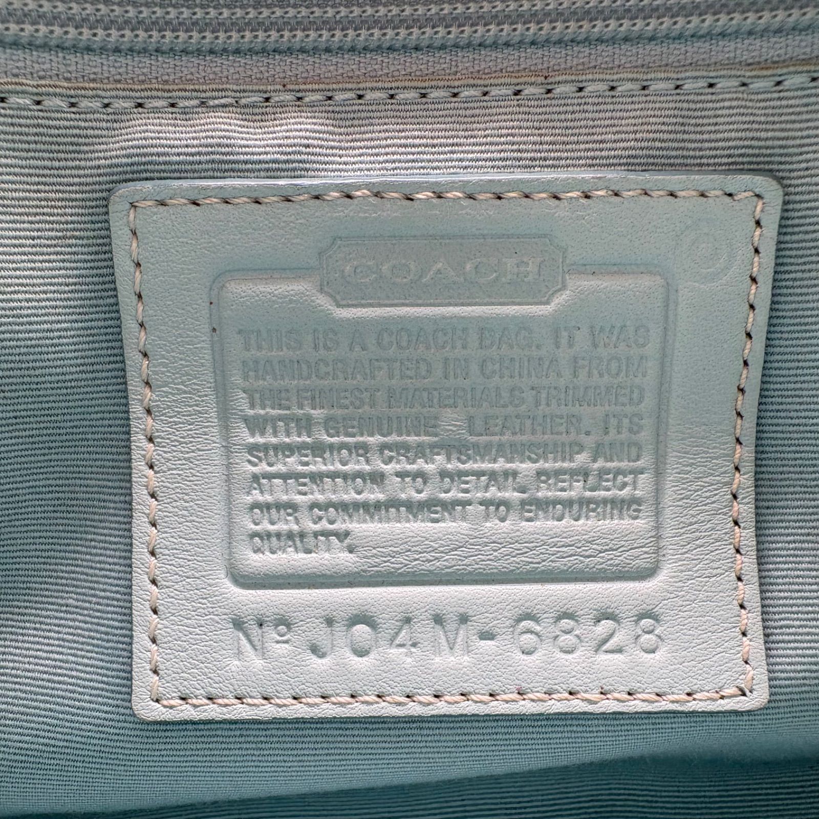 希少色】COACH y2k Signature Satchel Handbag Light Blue Suede 6828 