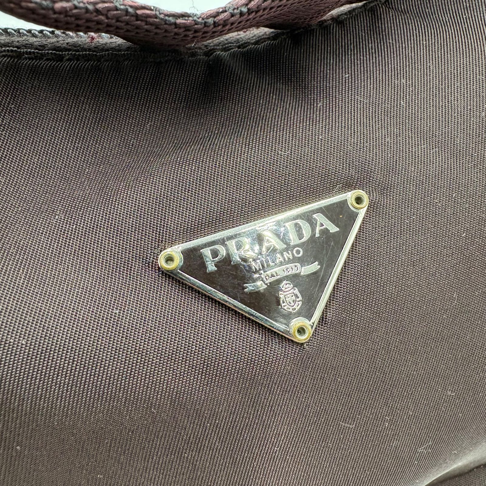 PRADA プラダ 三角ロゴプレート アクセサリーポーチ ミニハンドバッグ 
