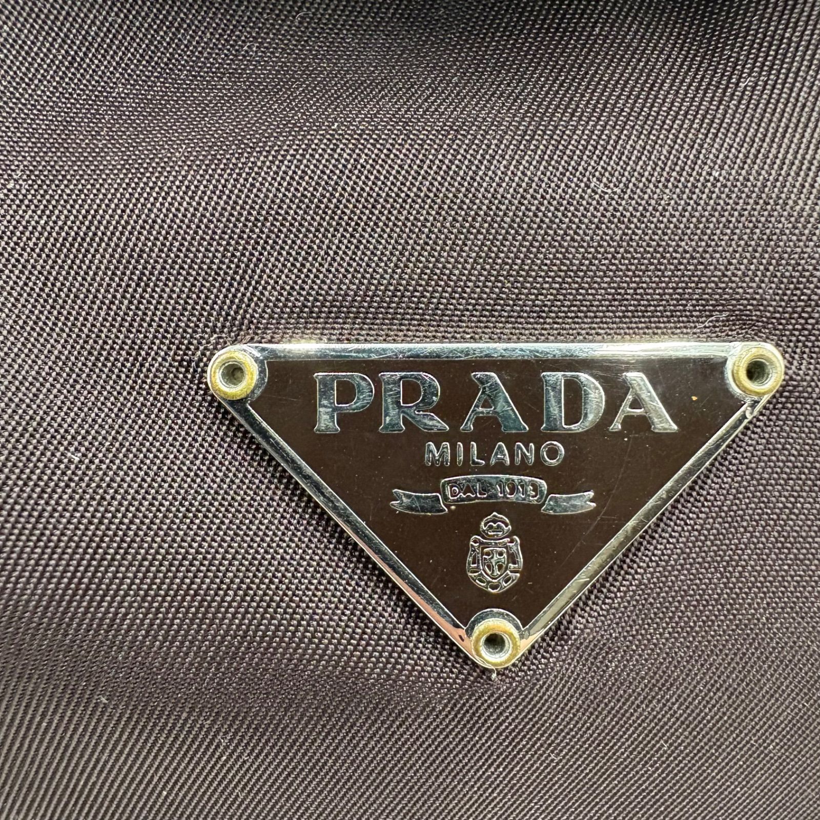 PRADA プラダ 三角ロゴプレート アクセサリーポーチ ミニハンドバッグ 