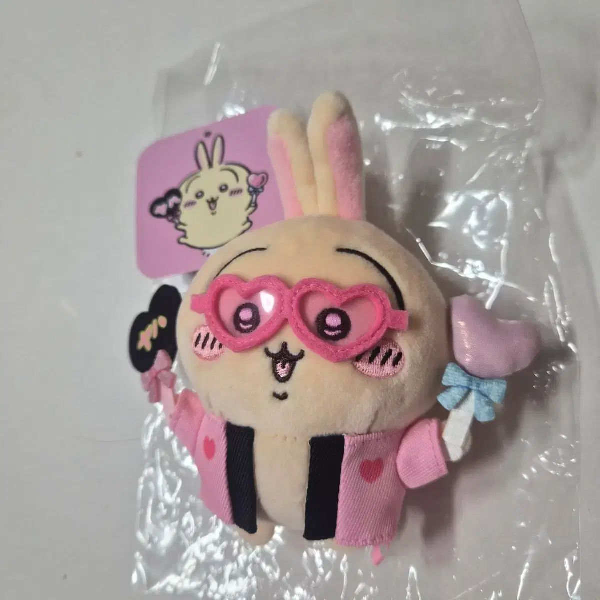 正規品) ちいかわ うさぎ 応援団 うちわ ハートメガネ ぬいぐるみ キーホルダー