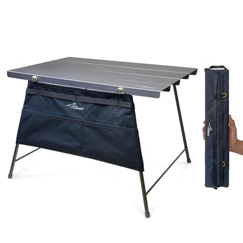 Travel Bird Flexifold Table キャンプテーブル ポータブル 折り畳み アウトドア 超軽量 コンパクト ローテーブル ソロキャンプ アルミ合金サイドテーブル 収納袋付き