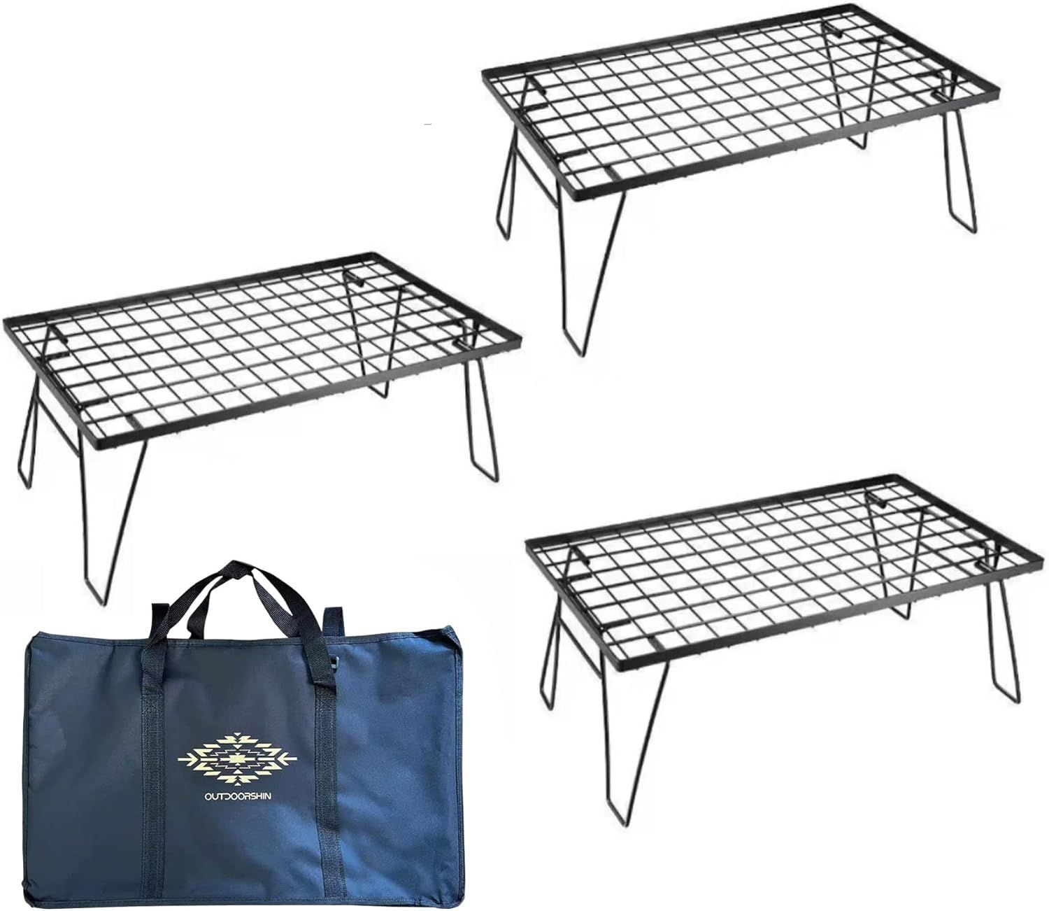 アウトドア OUTDOORSHIN フィールドラック オルテガ柄 天然木製天板