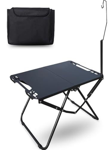 Next Joy キャンプ テーブル 折りたたみ ソロ コンパクト 軽量 アウトドア 連結可能 ブラック | ソロベース その夜、ただ火を眺めるだけでいい