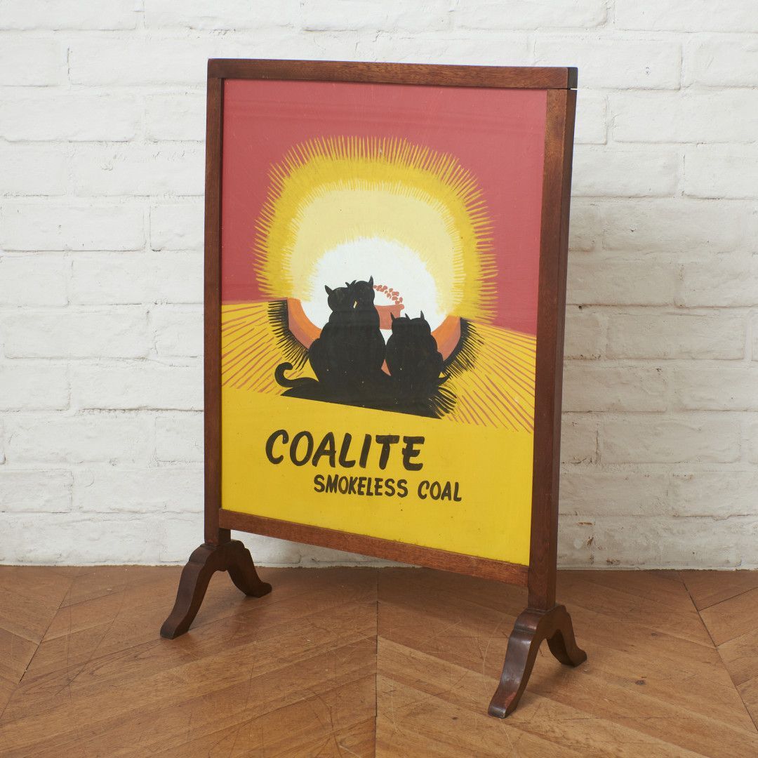 英国 ヴィンテージ 広告 看板 ファイヤースクリーン 衝立 パーテーション COALITE ディスプレイ 店舗 什器 ビンテージ イギリス 92463