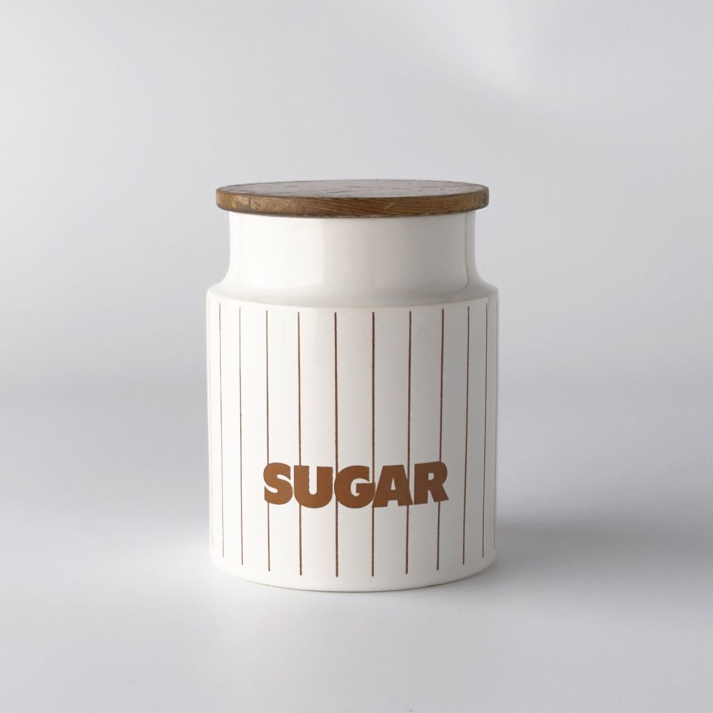 HORNSEA ホーンジー STRIPE ストライプ キャニスター SUGAR シュガー イギリス ヴィンテージ ジャー 保存容器 ブラウン レア 93985