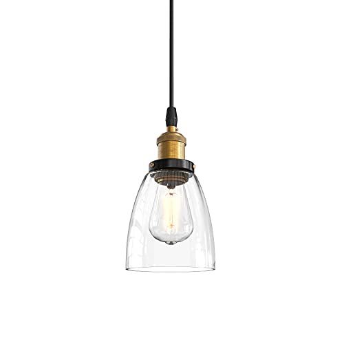 ZEKOO ペンダントライト ガラス 吊り下げ照明器具 引掛けシーリングラ 天井照明 E26口金 LED対応 ランプシェード 北欧 レトロ モダンライト 飾りランプ おしゃれ かわいい 間接照明 コード長さ調整可能 国内発送
