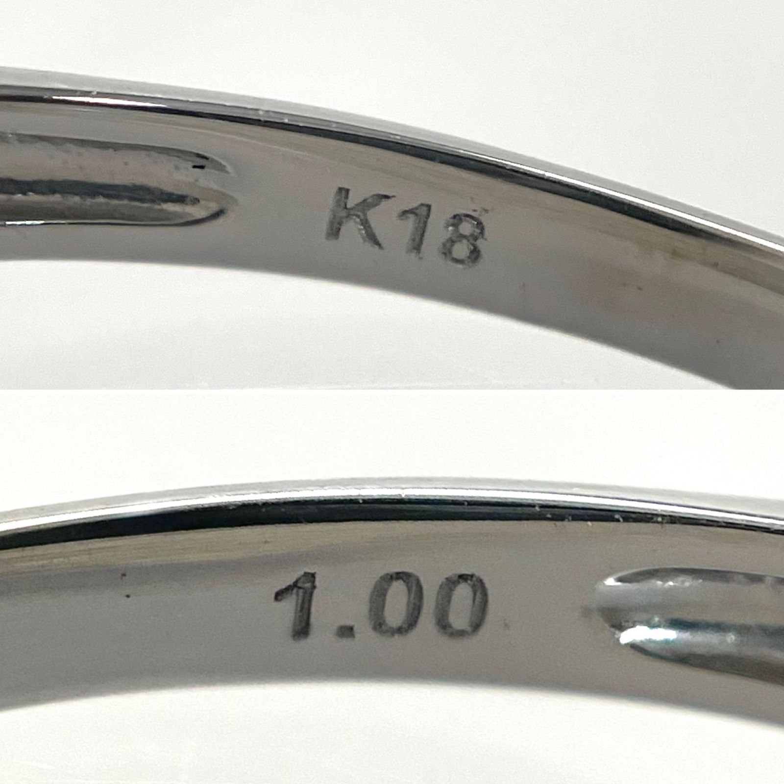 ダイヤ リング ダイヤモンド パヴェ 指輪 K18 WG 幅広 1ct 14号 - メルカリ