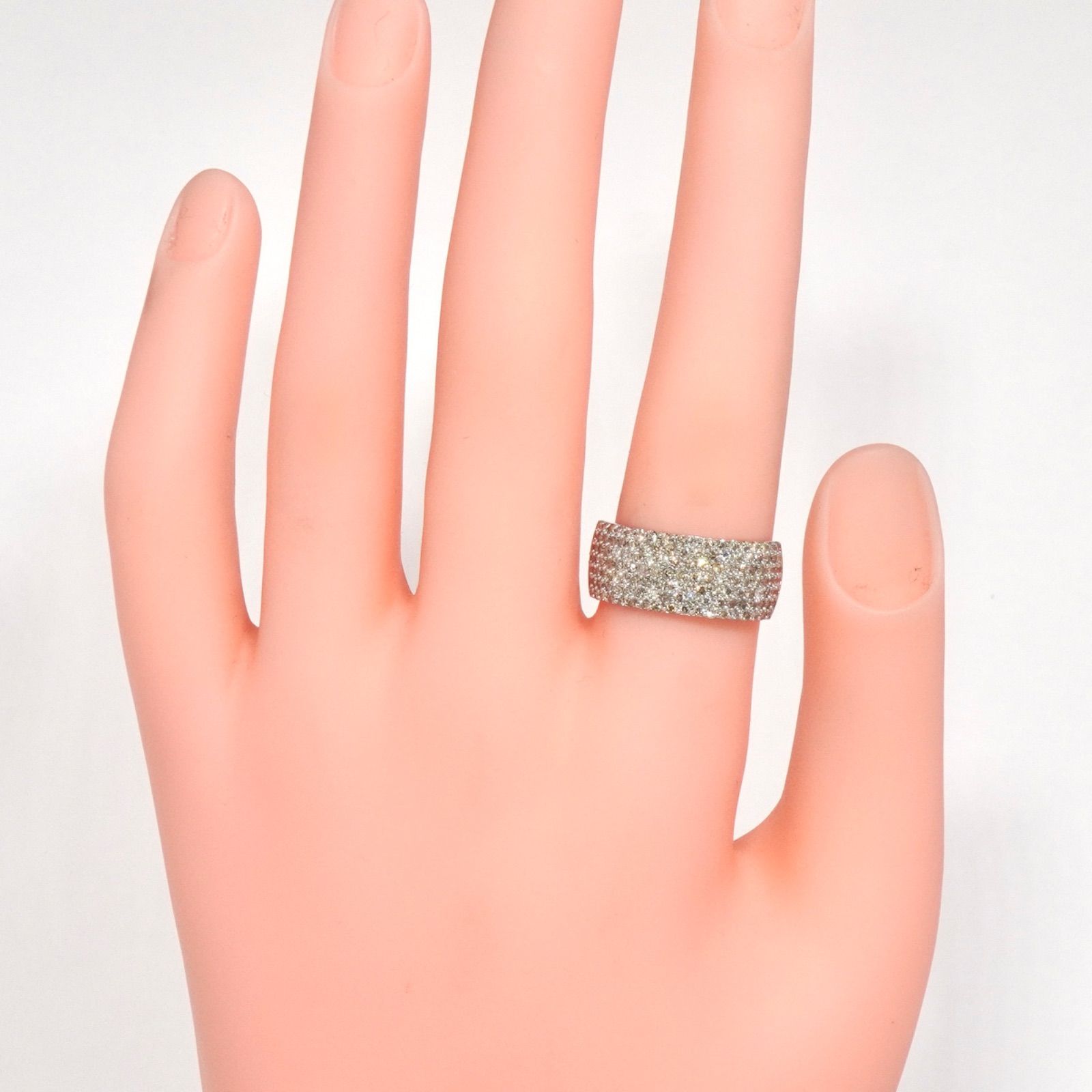 ダイヤ リング ダイヤモンド パヴェ 指輪 K18 WG 幅広 1ct 14号 - メルカリ