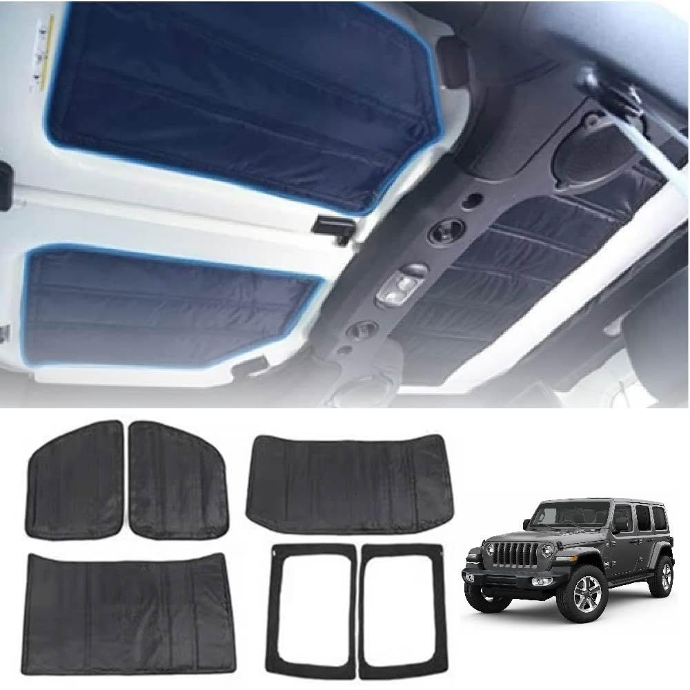 KURT ECP ジープ ラングラー/Wrangler JK/JL 選択可 断熱材 防音 消音 屋根 窓 ドア 断熱 専用設計 簡単取り付け シート 日よけ ヘッドライナー ハードトップ アンリミテッド サハラ 室内温度 安定 内装 パーツ 6点セ [JL用]