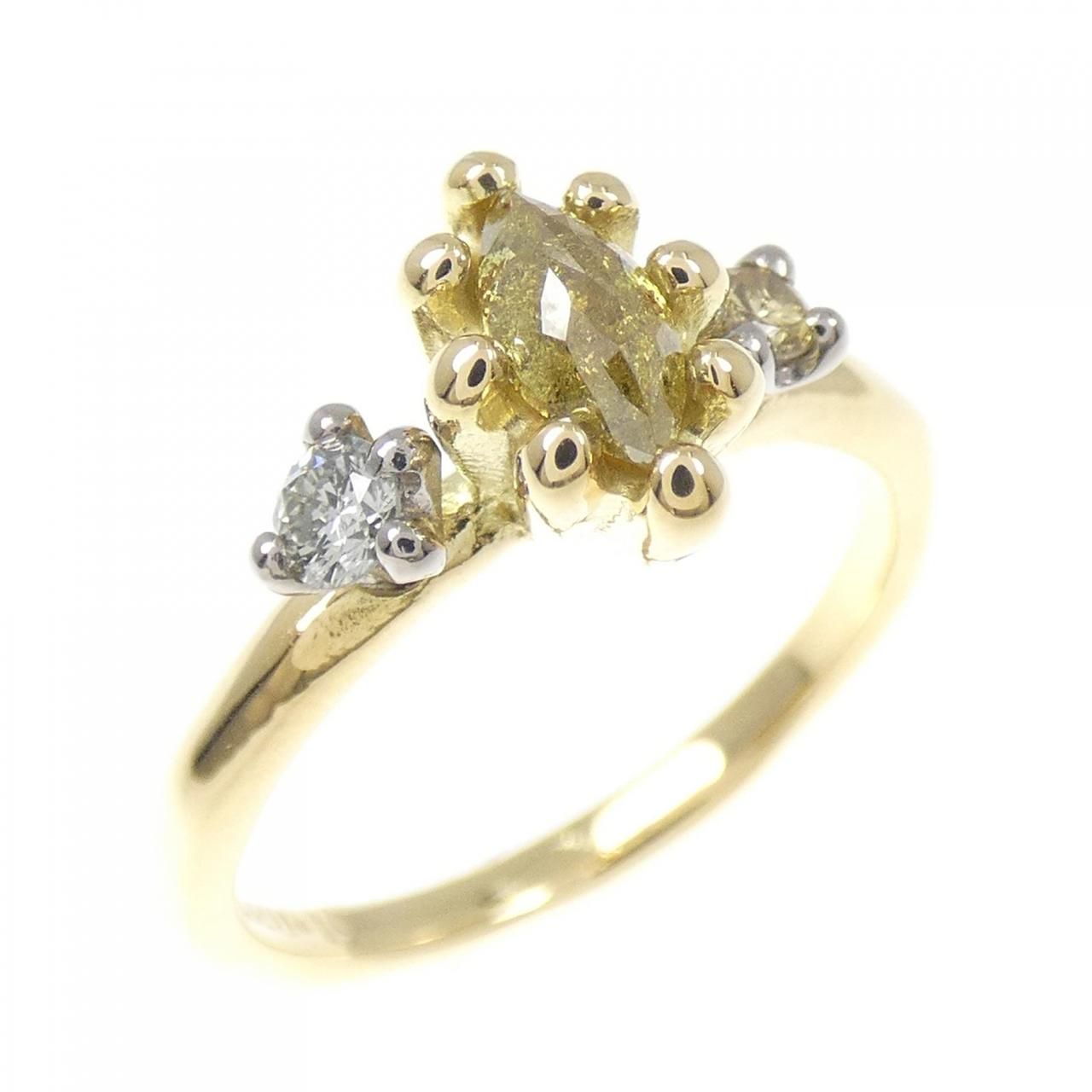 音羽屋□ ダイヤモンド/0.32ct K18YG デザイン リング 12号 仕上済 