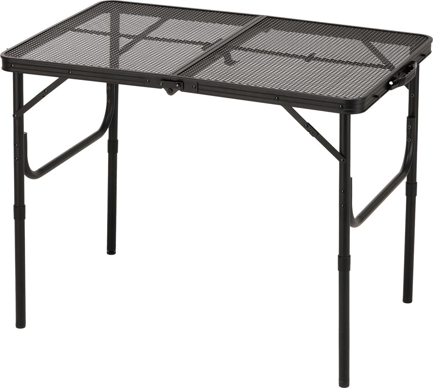 BUNDOK(バンドック)フォールディング パンチング テーブル S BD-170 アイアン 耐熱 アウトドア ブラック 耐荷重25kg 持ち運びハンドル
