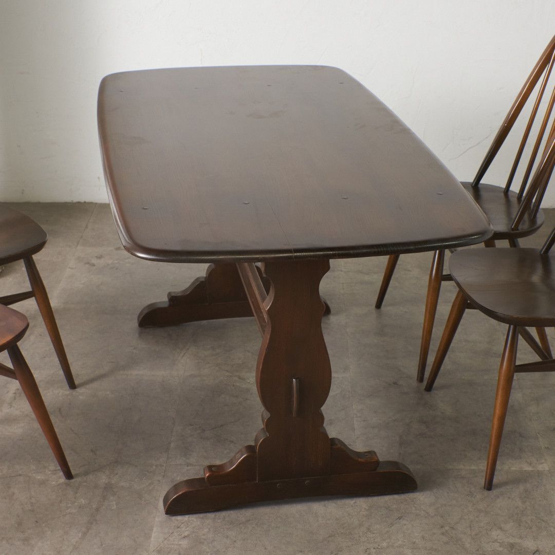 ERCOL オールドコロニアル リフェクトリーテーブル 英国 アーコール 木製 エルム ダイニングテーブル W1530 イギリス カントリー 96386