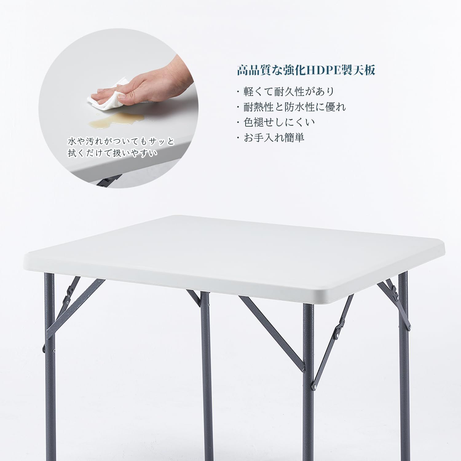 BOOSDEN 折りたたみテーブル 80x80x72cm アウトドア テーブル 正方形