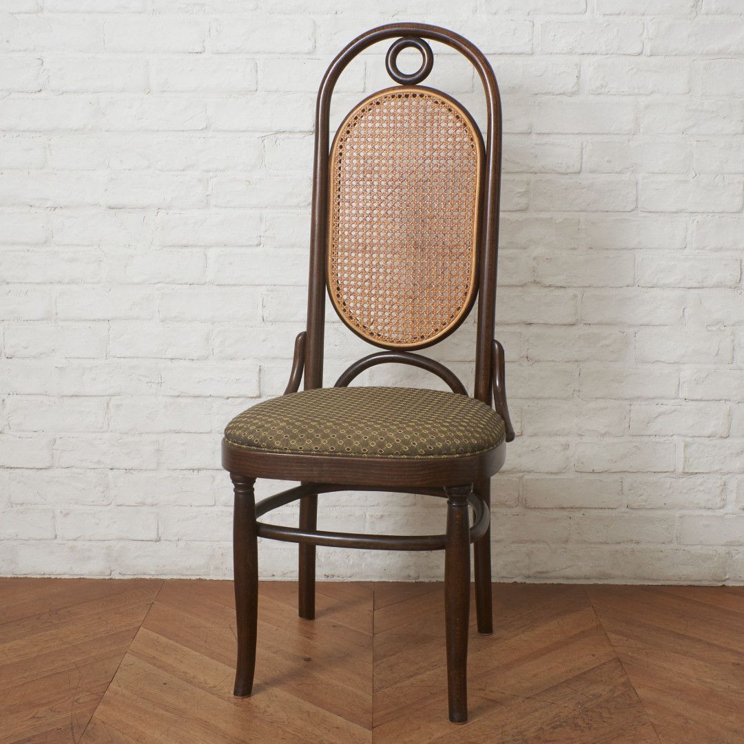 Thonet 籐張り ベントウッド サイドチェア ブナ ラタン 木製 椅子 曲げ木 ハイバック ダイニングチェア ト―ネット 木彫刻 イス 99872
