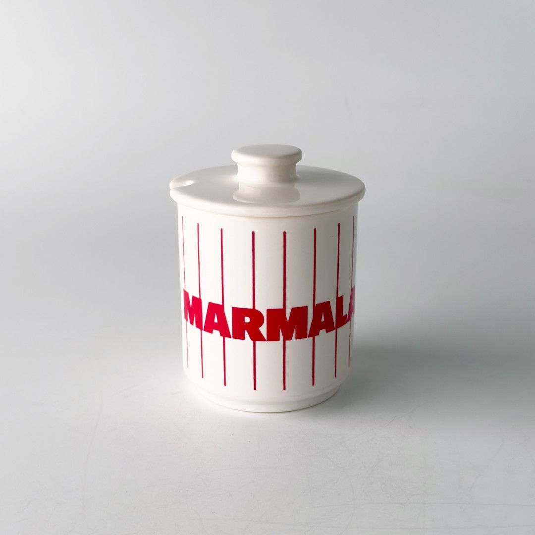 HORNSEA Stripe ホーンジー ストライプ ポット マーマレード MARMALADE イギリス ヴィンテージ 保存容器 小物入れ 赤 レッド 100352