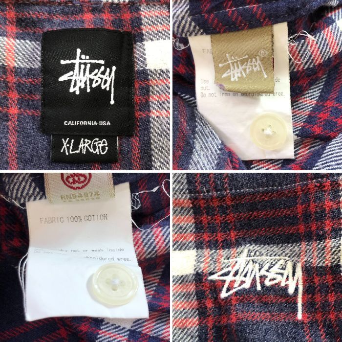 04w6960∞※【中古】 Stussy ステューシー ネルシャツ チェック柄