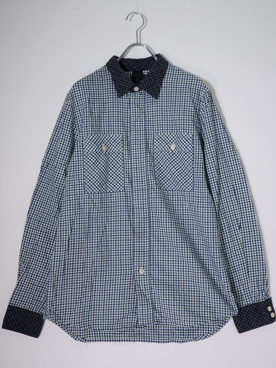 Bernhard Willhelmベルンハルトウィルヘルム チェック柄クレリックシャツ【L】【MSHA81878】