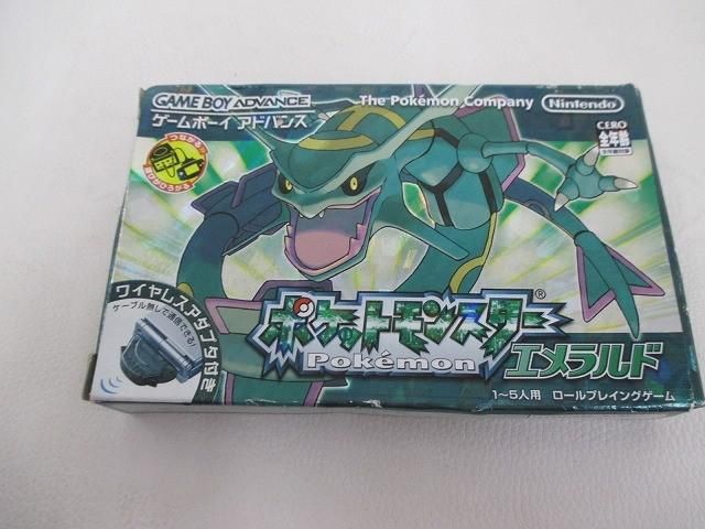 中古品 ゲーム ゲームボーイアドバンス ソフト ポケットモンスター エメラルド 箱・説 アダプタ付き