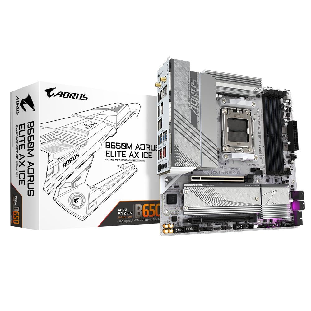 Gigabyte B650M AORUS Elite AX ICE - マザーボード - マイクロATX - ソケット AM5 - AMD B650。 [Micro ATX] [B650M AORUS ELITE AX ICE] 34,223円