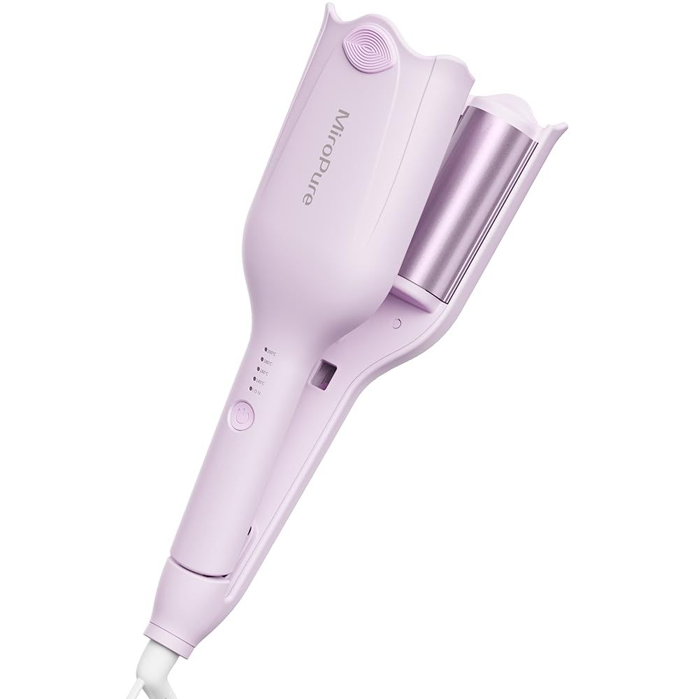 MiroPure ヘアアイロン カール ウェーブアイロン 34? 挟むだけで可愛い カールアイロン 実現 140℃?200℃ 千万級マイナスイオン吹出 やけど防止 初心者向けカールアイロン プレゼントも最適 海外対応 PSE認証済 日本語取扱説明書付き パma