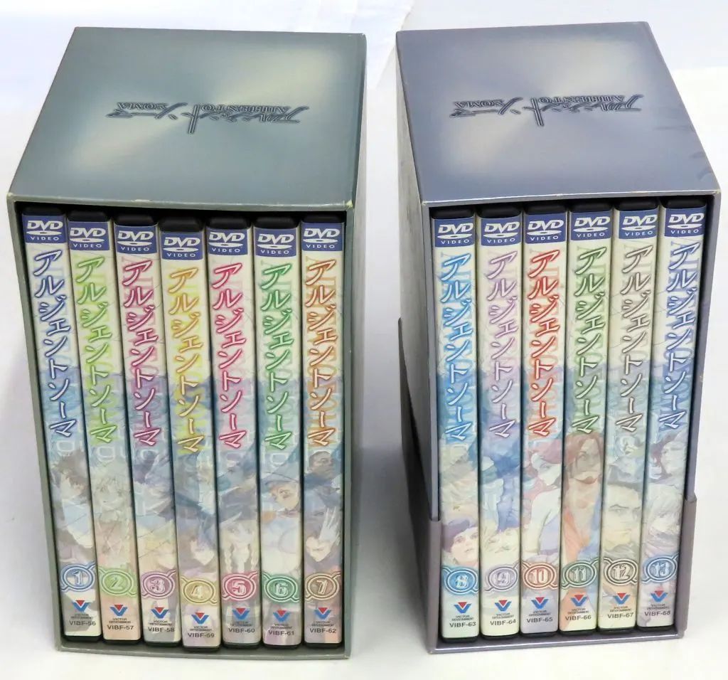 【中古】アニメDVD 不備有)アルジェントソーマ 初回版 BOX*2付き 全13巻セット(状態：トレカ欠品、DISCデータ面にカビ付着、三方背BOXに傷み・汚れ・カビ有り)
