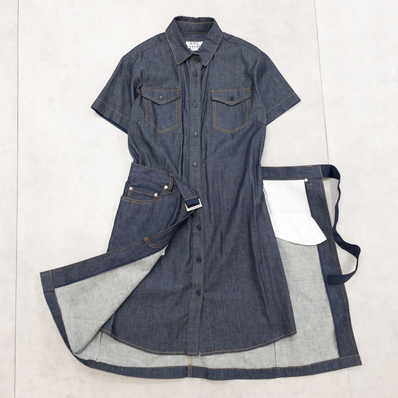 sacai サカイ × A.P.C. アーペーセー デニムワンピース ベルト