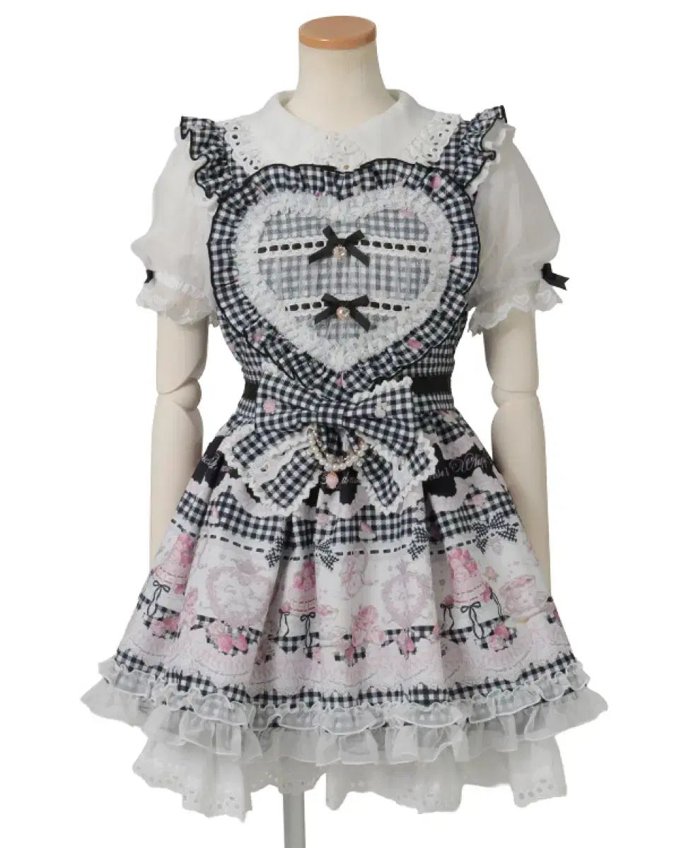 LIZ LISA スイート SWEET ギンガム ONE PIECE Tシャツ ブラック