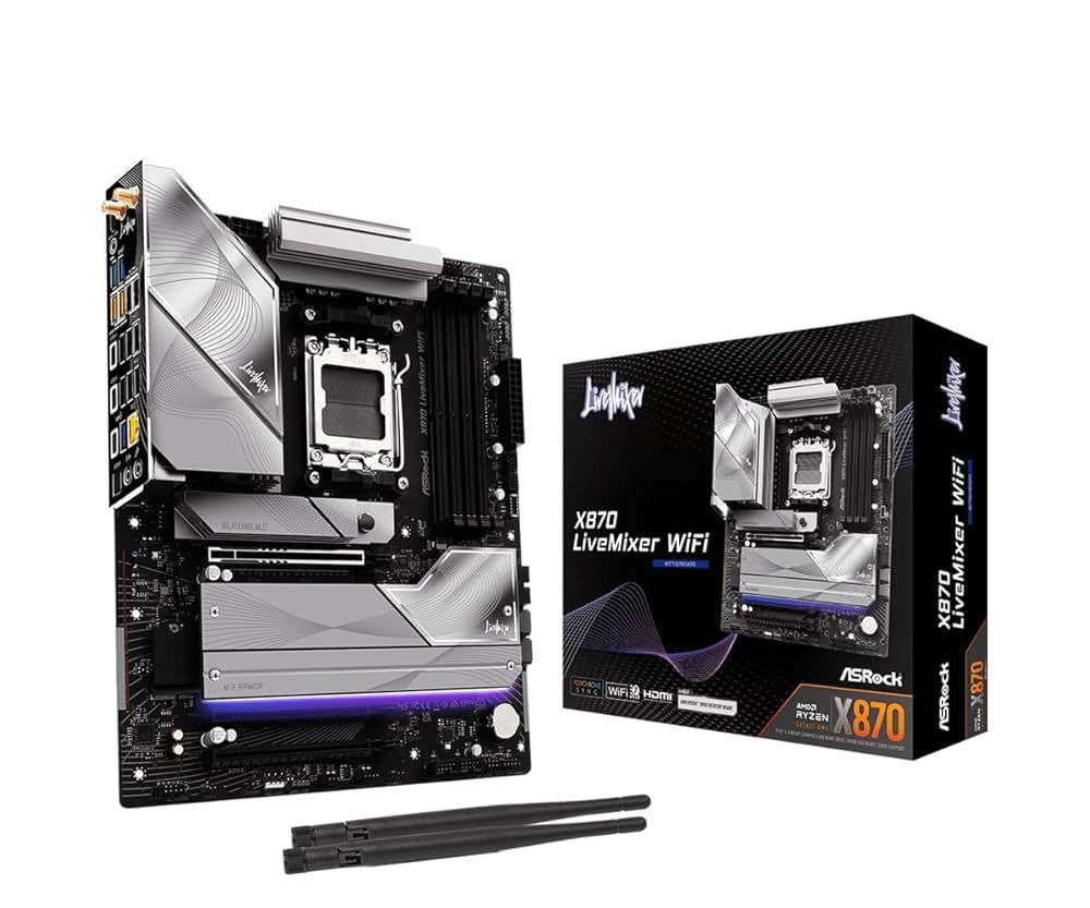 ASRock マザーボード X870 Livemixer WiFi AMD Ryzen 9000/8000/7000 シリーズ CPU(Soket AM5)対応 X870 チップセット ATX マザーボード 【国内正規代理店品】 30,602円