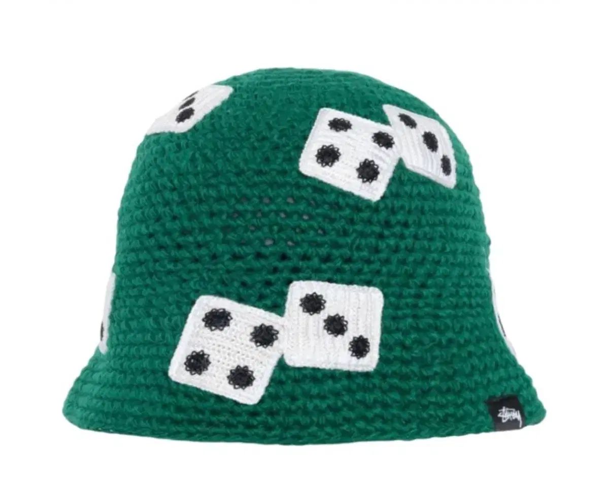 STUSSY DICE ニット バケットハット クロシェ グリーン 帽子 新品