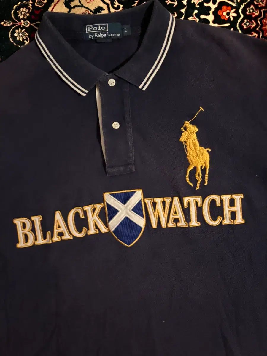 ネイビー 白 ブラックウォッチ ビックポニー カラーTシャツ 3 ビッグ