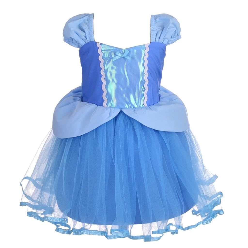 新品 [Dressy Daisy] プリンセス コスチューム 誕生日 ファンシー ハロウィン パーティー 女の子 ベビー ドレスアップ サイズ 3～6ヶ月 ブルー 70