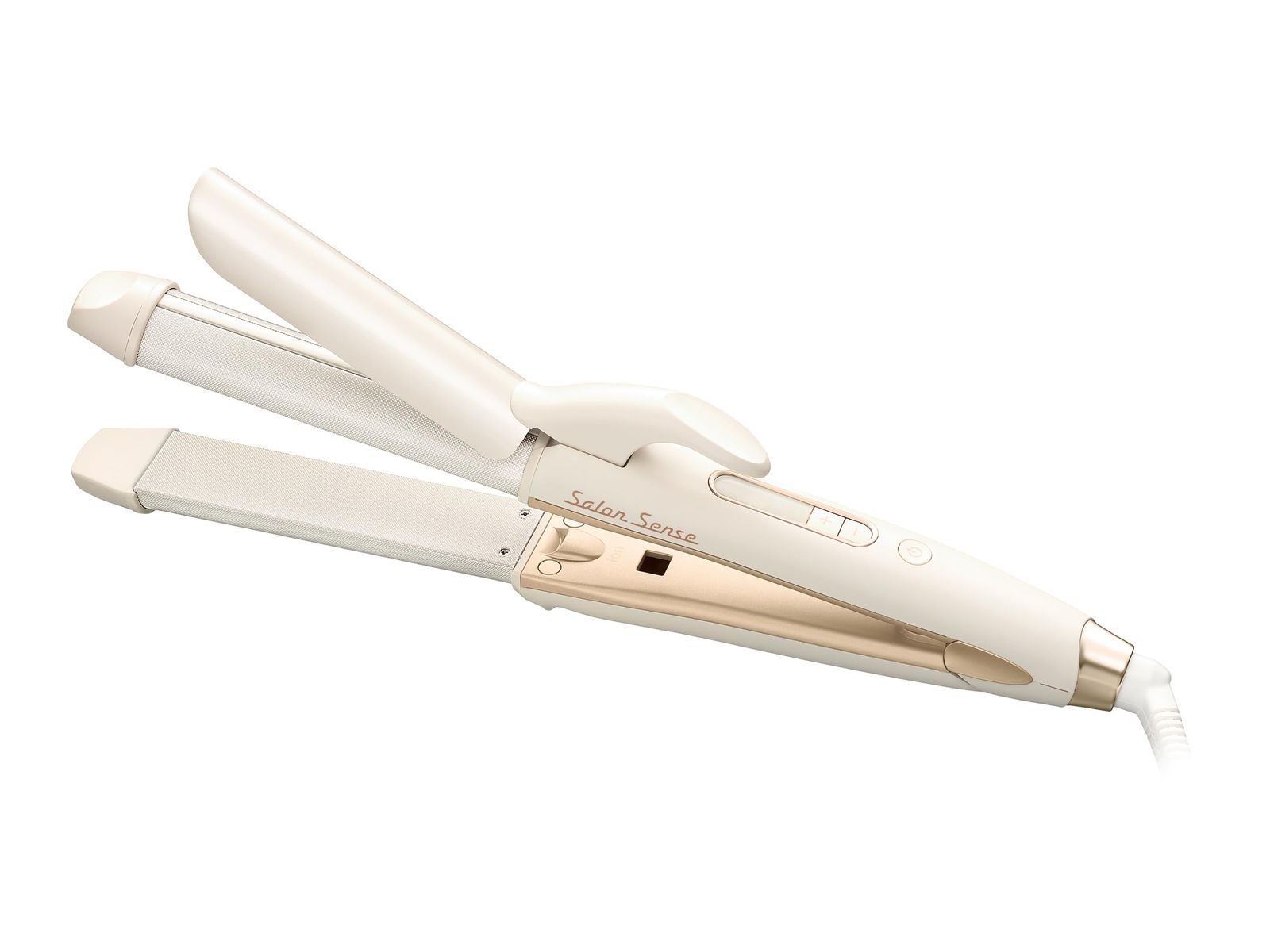 コイズミ ヘアアイロン 2WAY ストレート & カール 30mm サロンセンス 300 シルキーモイスト 海外対応 アイボリー KHR-7530/Cpms