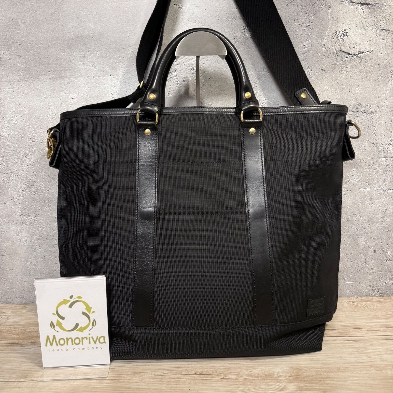 ✨PORTER THREAD 2WAY トートバッグ ブラック ショルダーバッグ ビジネスバッグ 吉田カバン γ0-960✨