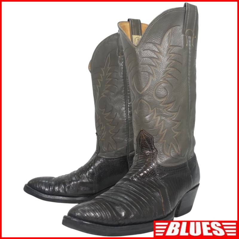 アメリカ製 NOCONA Boot ノコナブーツ 30 ウエスタンブーツ ロング パイソン メンズ USA製 12D グレー ブラック ウエスタンブーツサイズ30cm一覧←SEULB屋着古← HS713