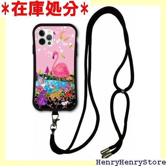 スマホショルダー付 iPhone16互換品 ケース i-coronケース スマホケース スカラー ScoLar デザイン アイフォン16互換品ケース 側面 保護 耐衝撃 スマホカバー ピンク フラミンゴ メルヘン 2491