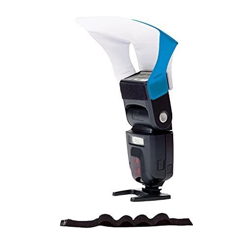 LumiQuestフラッシュポケットバウンサー、ウルトラストラップ付きフラッシュディフューザー、外部カメラフラッシュ、写真照明、スタジオライト、ネオンブルー用のユニバーサルクラシックデザイン 国内発送
