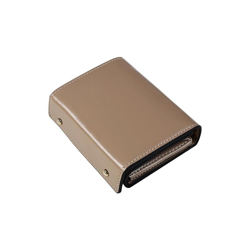 【新品】 [Modiko] 財布 レディース 2つ折り 箱型財布 オイルドレザー 本革 大容量 ボックス型小銭入れ コンパクト 11色展開 ミニ財布 左利き 右利き 母の日 誕生日 ギフト対応 人気 (キャメル) 0