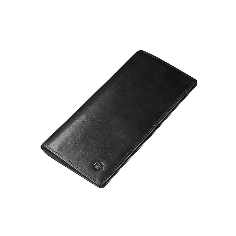 【新品】 [Modiko] 財布 メンズ 日本製 小さい長財布 薄型 短い財布 本革 17.5センチ 小銭入れなしサイフ 柔らかい姫路レザー 縦型カード収納 長札入れ ビズネス 誕生日 クリスマス 新年プレゼント 人気 ギフト (ブラック) 0
