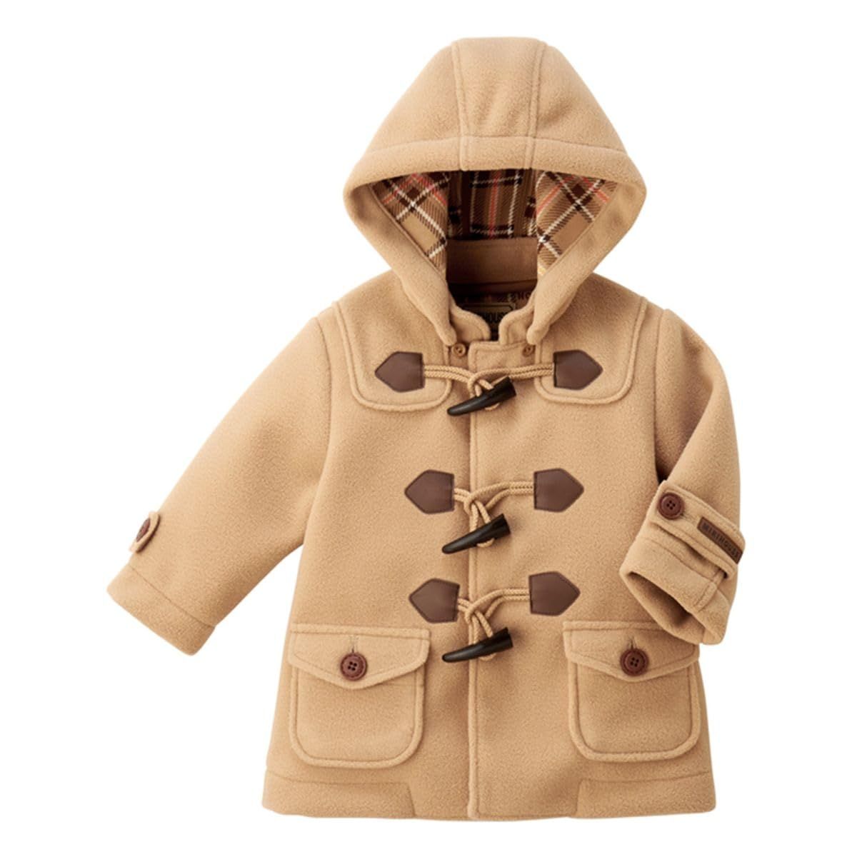 新品 [ミキハウス] フリースダッフルコート 男の子 女の子 13-3805-570 (110 ベージュ)
