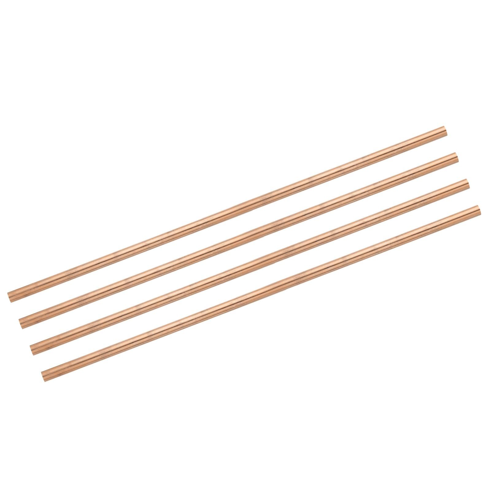 新品 uxcell 4パック 純銅丸棒 9.5mm/0.37径 354mm/13.94長 実銅棒旋盤用バー ストック DIY金属工芸金属加工趣味