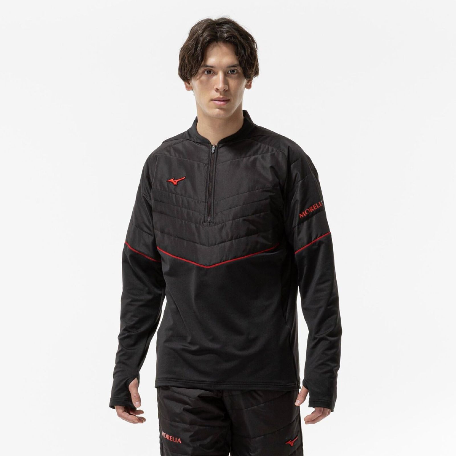 新品 サッカーウェア モレリア ハイブリッドトレーニングトップ P2MEC503 ユニセックス ブラック L